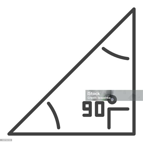 vektor segitiga sikusiku matematika ikon garis konsep sudut  derajat