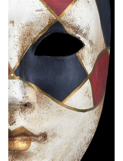 Black Red Checked Face Venetian Mask For Sale