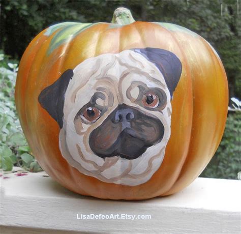 Handpainted pug pumpkin | Pumpkin carving, Painted pumpkins, Pumpkin ...