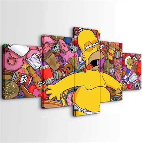 Cuadro En Canvas Los Simpson Homero Borracho Comida Chatarra En Venta