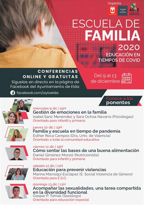 El Ayuntamiento De Elda Organiza Una Escuela De Familia Para Ayudar A