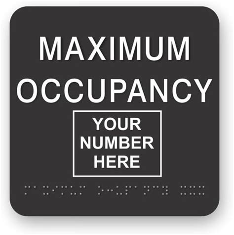 Justbraillesigns Customizable Maximum Occupancy Braille