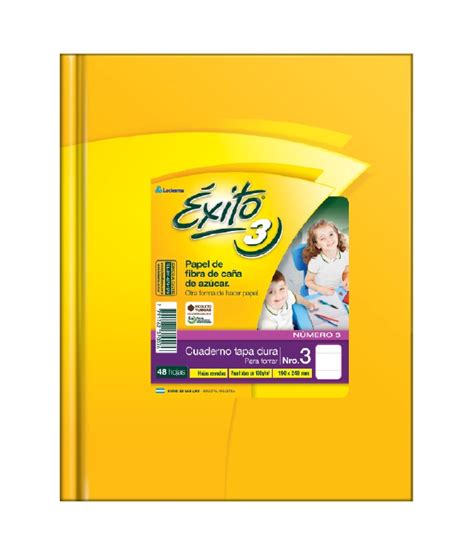 Cuaderno Nº 3 Éxito amarillo tapa dura 48 hojas rayado