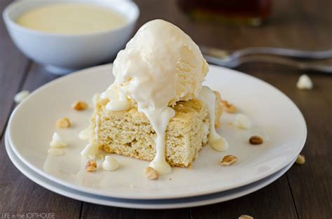 White Chocolate Blondies With Maple Cream Sauce Life In The Lofthouse