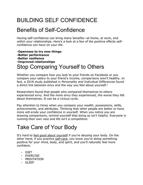 Building Self Confidence Pdf