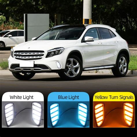 ไฟกระพริบรถยนต์2ชิ้นสำหรับ Gla180 Mercedes Benz Gla Gla200 2015 2016 2017 2018 Led รถ Drl ตอน