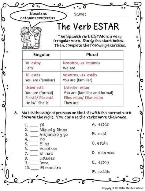 Free Printable Beginning Spanish Worksheets