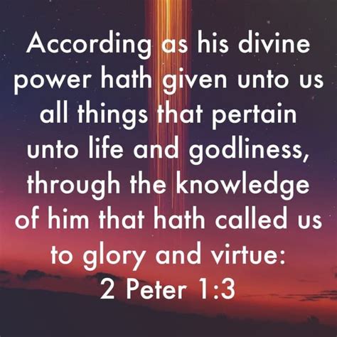 2 Peter 1 3 According As His Divine Power Hath Given Unto Us All Things