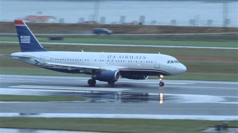 US Airways Airbus A320 232 N660AW Takeoff From PDX YouTube