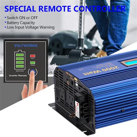 Pure Sine Wave 2000watt Car Power Inverter Dc 12v To 120v Ac With