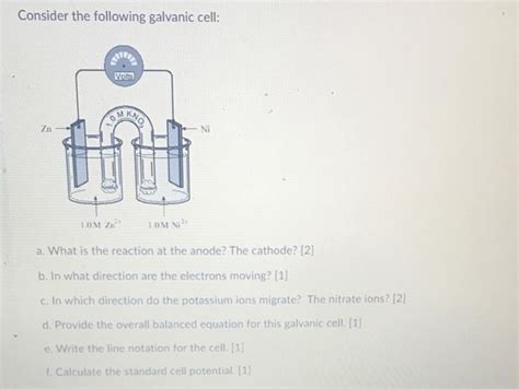 Solved Consider The Following Galvanic Cell Vols Okno Ni Chegg