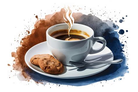Premium Vector Cup Of Hot Coffee Isolated On White Background