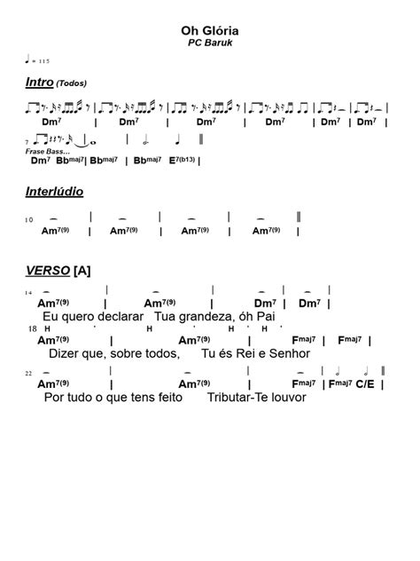 Como Se Escreve Oh Glória - Letra da Música "Oh Glória" | PDF