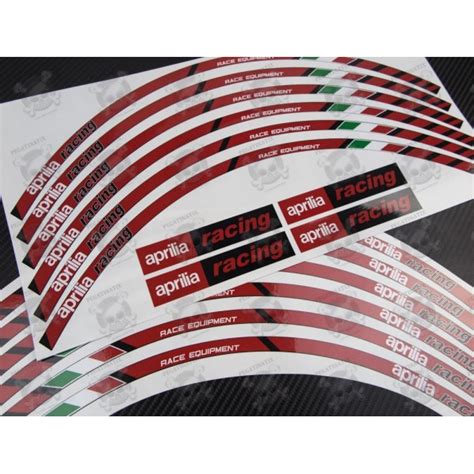 Aprilia Racing Way Wheel Decals Rim Stripes Pcs Laminated Full