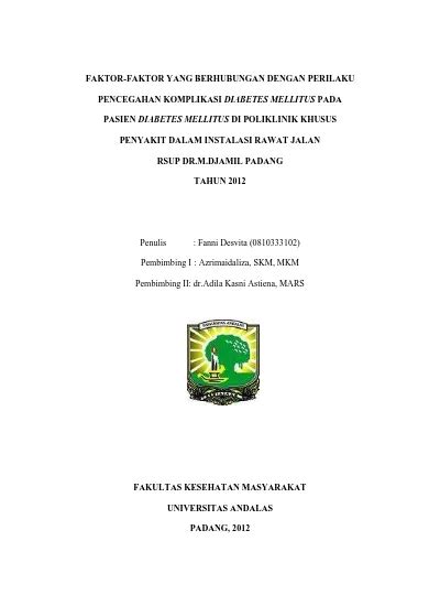 Faktor Faktor Yang Berhubungan Dengan Perilaku Pencegahan Komplikasi