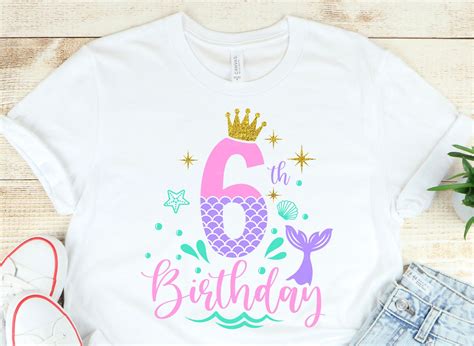 6th Birthday Mermaid Svg Mermaid Tail Svg Mermaid Birthday Etsy