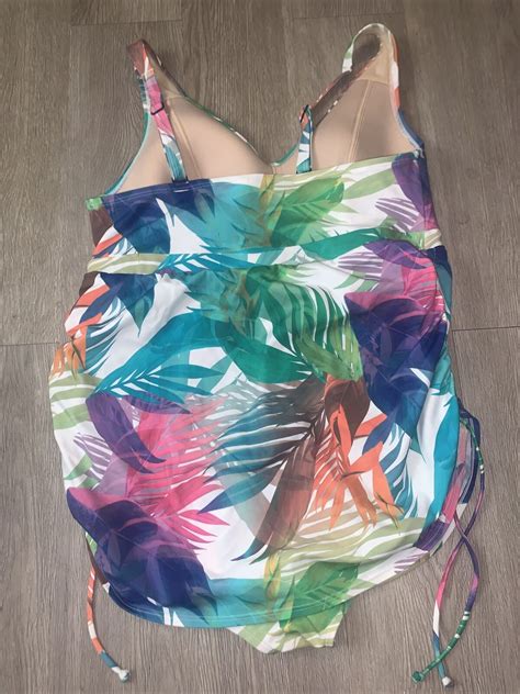 Swim By Cacique One Piece Tropical Wireless Swimsuit… Gem