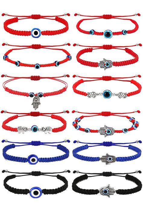 Pcs Evil Eye Bracelets For Women Men Kabbalah Protection Bracelet Red