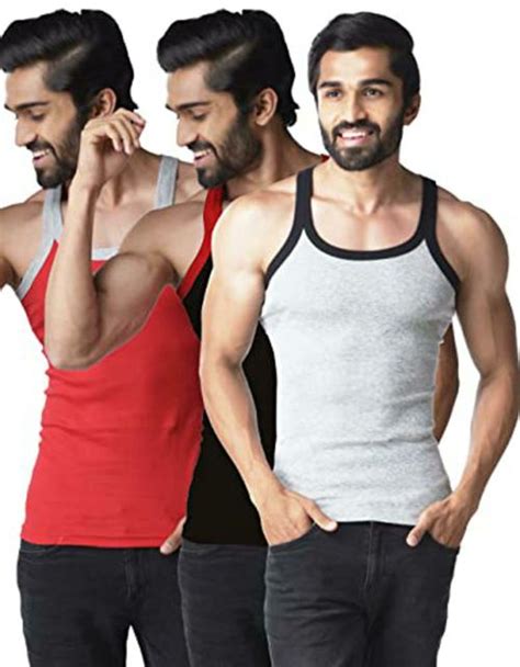 Buy Alba Gym Vest Multicolor 100 Cotton Sleeveless Vests For Men 75