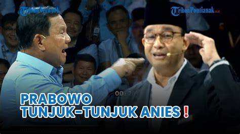 Sengit Prabowo Tunjuk Tunjuk Anies Saat Debat Capres Soal Demokrasi