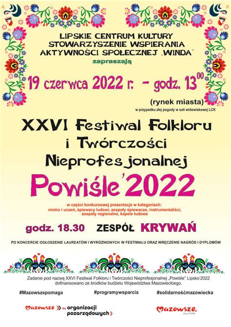 XXVI Festiwal Folkloru i Twórczości Nieprofesjonalnej POWIŚLE LCK Lipsko