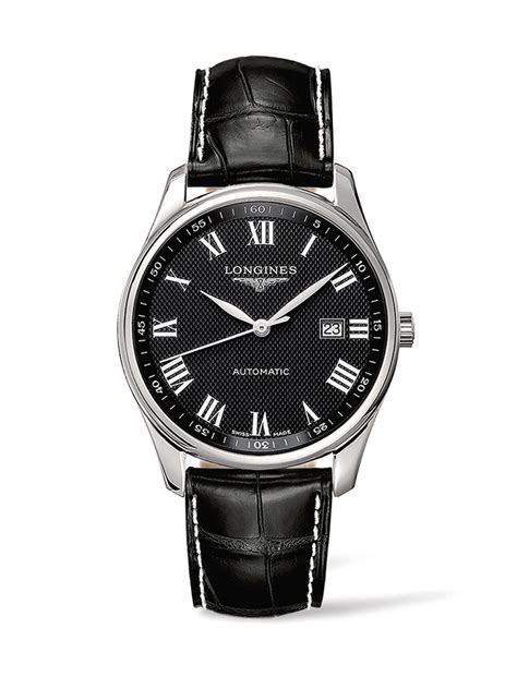 Lyst - Longines Stainless Steel & Alligator Leather Strap Watch in Black for Men