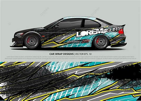 Racing Car Wrap Design Vector For Vehicle Vinyl Sticker And Automotive