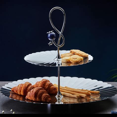 Pole Platter Two Tier In Stainless Steel By Arttdinox Sku Appl