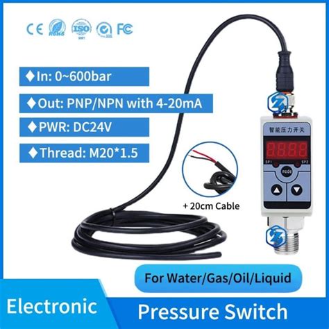 Uche NPN PNP Intelligent Electronic 1 To 600 Bar Digital Pressure