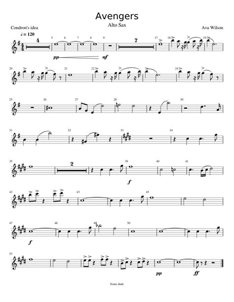 Avengers Alto Sheet Music For Alto Saxophone Download Free In Pdf Or Midi