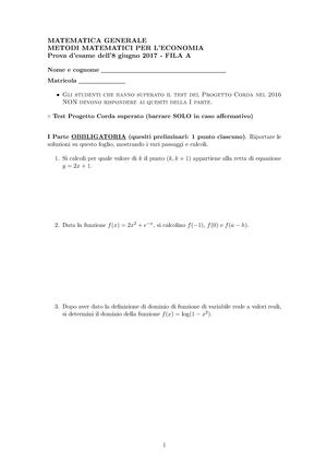 Funzioni e loro proprietà FUNZIONE REALE DI VARIABILE REALE Dati due