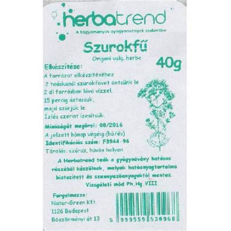 Herbatrend Szurokf G Patikatt Patika Egy Kattint Sra