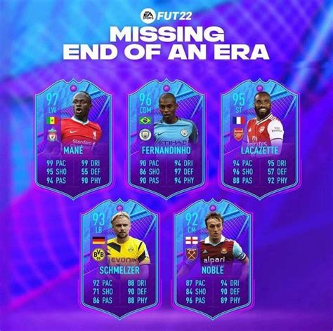 FUT22 Missing End Of An Era Cards End Of An Era Fifa Player Card