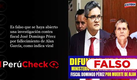 Es Falso Que Se Haya Abierto Una Investigación Contra Fiscal José