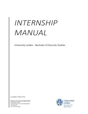 Fillable Online Internship Manual University Leiden Bachelor Of