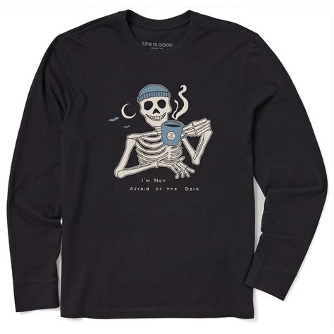 Men's Not Afraid Skeleton Long Sleeve Crusher Tee | Shop Life is Good
