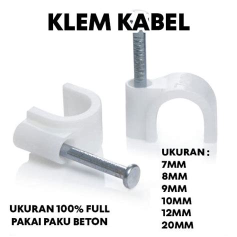 Klem Kabel Listrik Warna Putih Pakai Paku Baja Beton Ukuran 7mm 8mm 9mm 10mm 12mm 20mm Bs