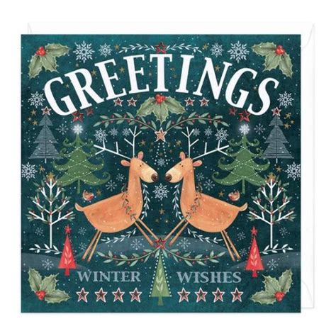 Whistlefish Christmas Card Reindeer Greetings Delivery To Eu Only