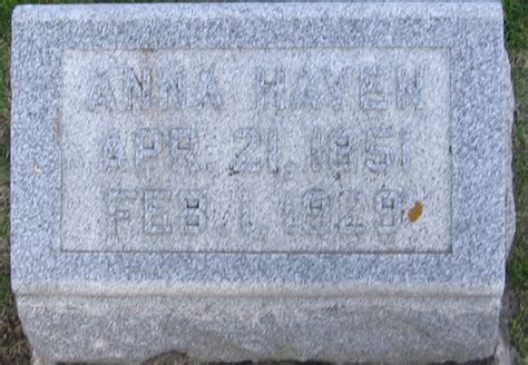 Anna Behrends Hayen M Morial Find A Grave