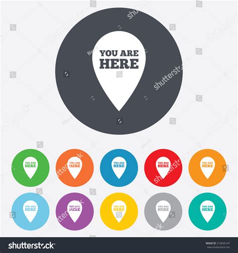 You Here Sign Icon Info Map Stock Vector Royalty Free 215695147