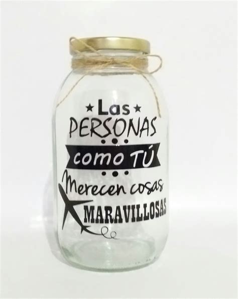 Alcancias En Vidrio Personalizadas Ml Frases Vinilo Mercado Libre