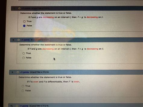 Solved Determine Whether The Statement Is True Or False If