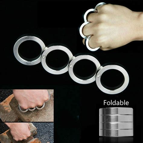 1pcs Outdoor Foldable Knuckles Portable Telescopic Stainless Steel