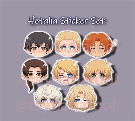 Hetalia Inspired Chibi Sticker Sets Hws Aph Anime Manga Etsy