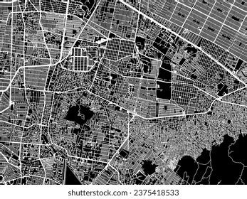 Vector City Map Iztapalapa Mexico White Stock Vector (Royalty Free ...