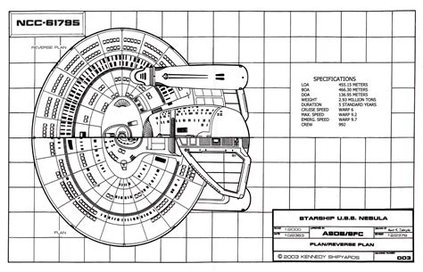 Star Trek Blueprints Nebula Class Starship U S S Nebula Ncc 61795