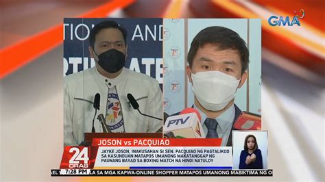 Jayke Joson Inakusahan Si Sen Pacquiao Ng Pagtalikod Sa Kasunduan