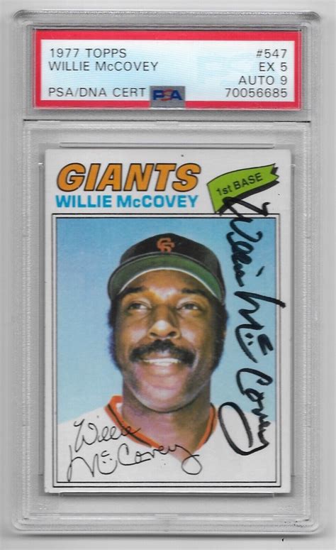 Topps Signed Giants Willie Mccovey Baseball Card Psa