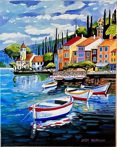 Acrylic Italian Village Painting - Etsy