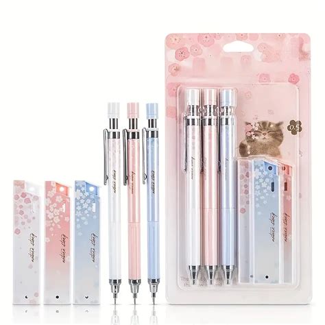 1 Mechanical Pencil Set 0.5 Cherry Mechanical Pencil Cute Fresh Student ...